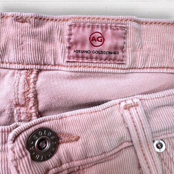 AG Adriano Goldschmied Pink Fine Wale Corduroy Prima Cigarette Ankle Pants 28 - Picture 3 of 6
